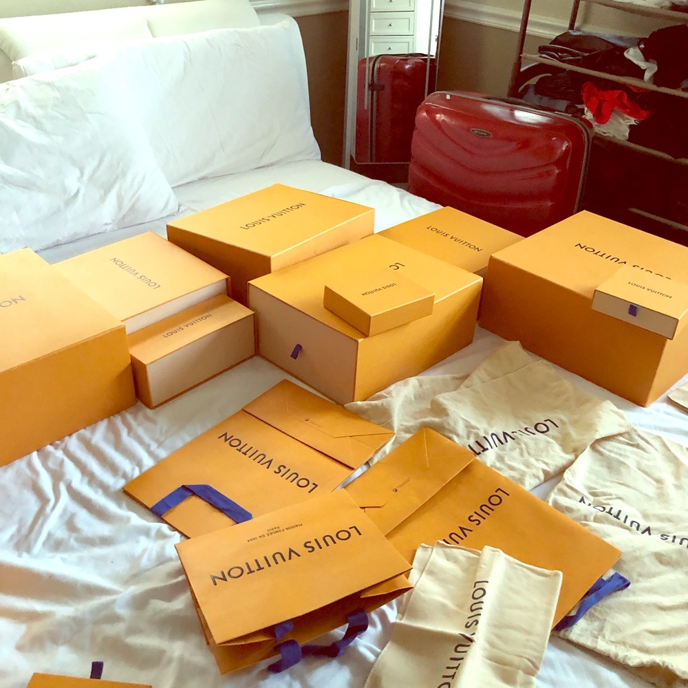 Empty Louis Vuitton boxes